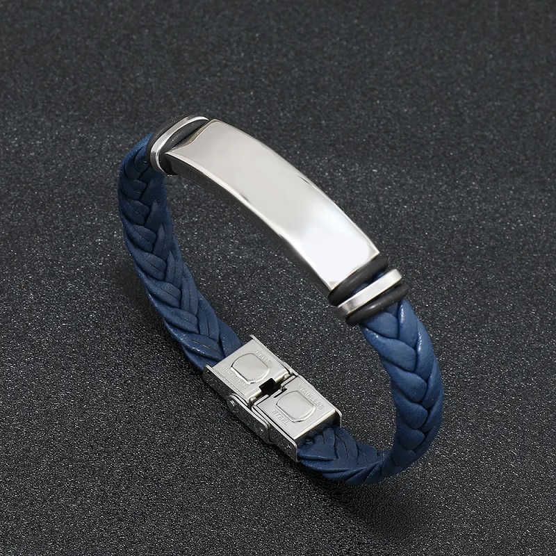 Blue Leather Bracelet - Beautiful Designs